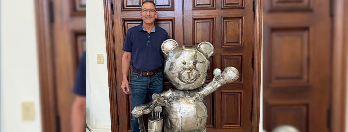 Dr.Mark B. Gerber, MD and NCH Teddy The Bear Metal Sculpture | NASA MRI